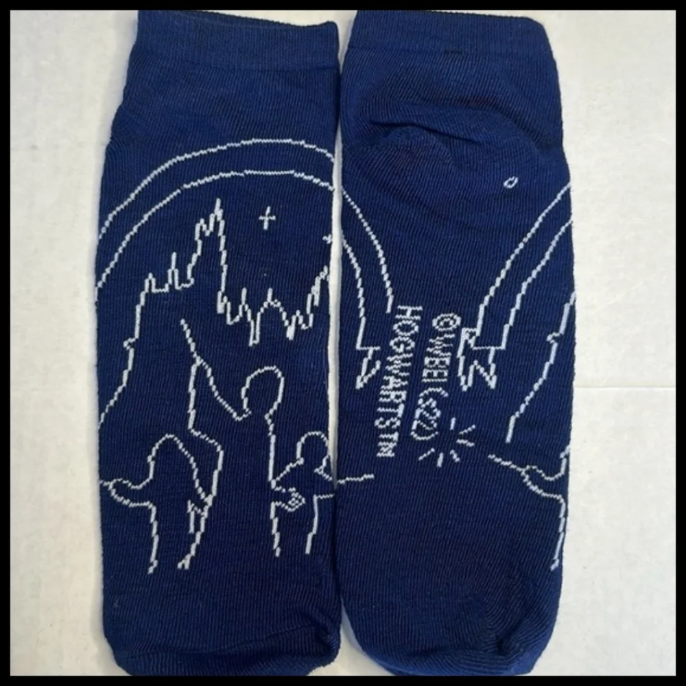 Harry Potter, Hogwarts No Show Mens Socks, Size 6-12 Blue